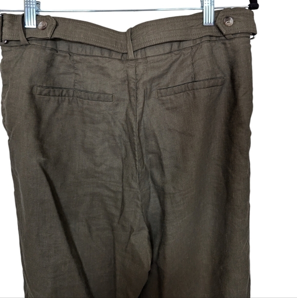 Reiss linen blend pants olive green sz 8 - Picture 4 of 12